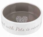 TRIXIE Pet's Home kerámia tál 0, 3 l 12 cm kutyáknak krém szürkésbarna tartós (25053)