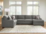  Coltar Newellen Tapitat Stofa Gri L: 356 X H: 100 X l: 234 cm (C4244) Canapea