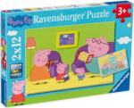 Ravensburger Пъзел Ravensburger от 2 x 12 части - Прасенцето Пепа у дома (07596) - baby