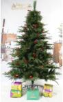 Flippy Brad Artificial de Craciun Bogat, Decorat cu Conuri Pin Rosii, pentru Interior/Exterior, Inaltime 120 cm, Flippy, Verde, suport metalic inclus (122465)