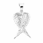 Flippy Pandantiv din Argint 925, Model Aripi de Inger, Suprafata Texturata cu Detalii Fine, 4x1.5 cm, Greutate 3.1 g, Argintiu (05272)