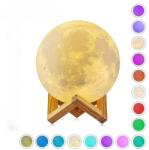 Flippy Lampa de veghe in forma de luna 3D Moon Light Multicolor, alimentare baterii, stand plastic inclus, 8 cm, Flippy (123063)