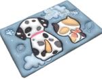 Flippy Covor de Baie, Flippy, 3D, din Spuma, Antialunecare, Absorbant, 40 x 60 cm, Model Catel si Pisica, Multicolor (164384) Covor baie