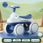 Flippy Bicicleta Pentru Copii, Flippy, Fara Pedale, Cu Patru Roti, Din Plastic Rezistent, Fara BPA, Cu Muzica Si Lumini, Model Dinozaur, 50x27x40 Cm, Albastru (125418)