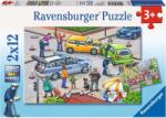 Ravensburger Пъзел Ravensburger от 2 x 12 части - Сини светлини по пътя (7578) - baby