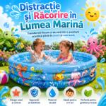  Piscina albastra cu model Lumea Marina pentru copii O120x24 cm