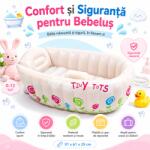  Cada gonflabila pentru bebe alba cu flori colorate 91x61x29 cm
