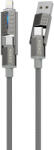 NOXO CN-11 Cablu Date Multifunctional 4 in 1 din Aliaj de Zinc 1.2m (CN-11)