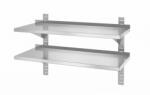 HENDI Dupla állítható fali polc két acél konzollal, HENDI, 1000x400x(H)600mm