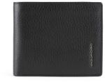 Piquadro Piquadro, Piquadro, Leather Wallet, With Zipped Coin Pocket, Black, For Men