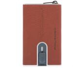 Piquadro Piquadro, Black Square, Leather Card Holder, Square Sliding System, Brown, Unisex