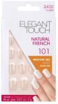 Elegant Touch Set, Elegant Touch, Natural French, Square, Artificial Nails, Bare, 101, Size Medium, 24 pcs