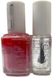 Essie Set Essie: Nail Enamel, Vegan, Glossy Shine Finish, Ojă, 20, Lovie Dovie, 13.5 ml + Nail Care - Good To Go, Top Coat, Nail Strengthening Lacquer, 5 ml