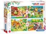 Clementoni Clementoni, SuperColor 4 in 1, The Farm, Puzzle, Unisex, 3+ years, 2 x 20 + 2 x 60 pcs Puzzle