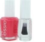 Essie Set Essie: Nail Enamel, Vegan, Glossy Shine Finish, Ojă, 72, Peach Daiquiri, 13.5 ml + Nail Care - Good To Go, Top Coat, Nail Strengthening Lacquer, 5 ml