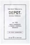 Depot Depot, 100 Hair Cleansing No. 102, Botanical Complex, Șampon, Anti-Dandruff & Sebum Control, 10 ml