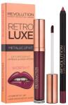Makeup Revolution Set Makeup Revolution: Retro Luxe, Metallic, Ruj lichid, Worth It, 5.5 ml + Retro Luxe, Lip Liner, Worth It, 1 g