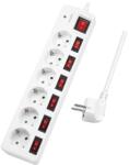 LogiLink PRELUNGITOR LOGILINK, Schuko x 6, conectare prin Schuko (T), cablu 1.5 m, 16 A, protectie copii, alb, LPS250 (timbru verde 0.18 lei)
