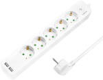 LogiLink PRELUNGITOR LOGILINK, Schuko x 5, USB x 2 5V / 2.1A (10.5 W), cablu 3G 1.5mm2, 230 V / 16 A, 50 Hz, max. 3600 W, buton intrerupator iluminat, IP20, 1.5m, alb LPS249U (include TV 0.80lei)