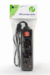 Gembird PRELUNGITOR GEMBIRD, Schuko x 3, conectare prin IEC C14 (T), cablu 0.6 m, 10 A, protectie copii, negru, EG-PSU3-01 (timbru verde 0.18 lei)