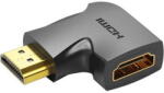 Vention Adaptor video Vention, HDMI(T) la HDMI(M), rezolutie maxima 4K la 60Hz, conectori auriti, unghi 90 grade, invelis PVC, negru, AIOB0 (timbru verde 0.03lei) - 6922794747890