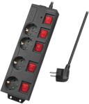 LogiLink PRELUNGITOR LOGILINK, Schuko x 4, conectare prin Schuko (T), cablu 1.5 m, 16 A, protectie copii, negru, LPS251 (timbru verde 0.18 lei)