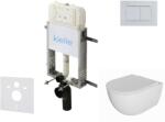 kielle Genesis New - Set pentru montare încastrată, toaletă Oudee, Rimless, capac softclose și clapetă Gemini New III, crom lucios 30528SZ08 (30528SZ08)