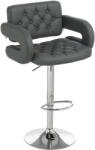 HOMCOM Scaun de Bar Reglabil, Șezut Extra Large Rotativ din Piele Ecologică PU, Gri | Aosom Romania (835-008V00GY)