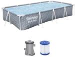 Bestway Piscina dreptunghiulara Bestway Steel Pro Frame, cu cadru metalic si pompa, 366 x 201 x 66 cm, 4000 l Piscina