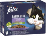 FELIX Fantastic Házias Válogatás Nedves Macskaeledel Aszpikban (Marha és Sárgarépa, Csirke és Paradicsom, Lazac és Cukkini, Pisztráng és Zöldbab) - 12x85 g