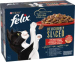 FELIX Deliciously Sliced Házias Válogatás Gabonamentes Nedves Macskaeledel Aszpikban (Marha, Csirke, Kacsa, Pulyka) - 12x80 g