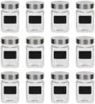 vidaXL 12 db tárolóedény matricával 300 ml 50855 (50855)