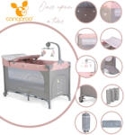 Cangaroo Once upon3 2 szintes utazóágy zenélő játékkal, pelenkázós pink - pindurka