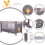Cangaroo Africa 1 szintes utazóágy 14 kg-ig szürke - pindurka