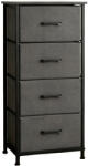RPX-COM Comoda 4 Sertare Textile / 45x30x94cm - Antracit/negru (46578r) Comoda