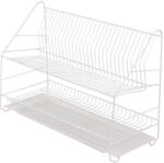 MetPol Edényszárító, MetPol, 2 szintes, fehér, 50cm, tálcával (50M-SUS-250RB)