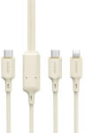 Dudao 2в1 кабел Dudao L7SF, USB-C към USB-C / Lightning, 100W, 1.2m, бежов (L7SF)
