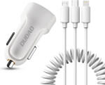 Dudao Зарядно устройство за кола Dudao с 2 порта, 2.4A, 3в1 USB към Lightnin (6970379614556)