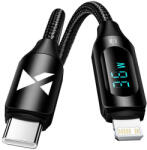 Wozinsky Кабел Wozinsky WUCLC1, USB-C към Lightning, с LED дисплей, 36W, 1m, че (WUCLC1)