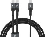 Dudao L3F 2в1 кабел 100W 1.2m 2 x USB-C - черен (6976625333493)