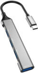 Dudao 4в1 хъб Dudao, USB-C към 4x USB-A (3 x USB2.0 / USB3.0), 6.3cm, черен (A16T)