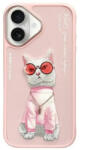 Nimmy Калъф Nimmy Glasses Cool Cat за iPhone 16 - розов (6971080319334)