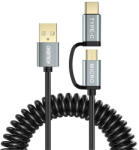 Choetech Кабел 2в1 Choetech, USB към USB-C / Micro USB, 1.2m, черен (XAC-0012-101BK)