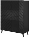 Cama meble Етажерка ABETO 100, 5 x 40 x 121, 5 см черен/черен гланц (ABETO REG CZ)