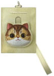 Nimmy Поставка за карти Nimmy Big Eyed Pet 2.0 Cat Wallet - бежова (6971080318542)