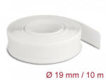 Delock Fonott kábelharisnya tépőzárral 10 m x 19 mm fehér