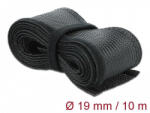  Delock Fonott kábelharisnya tépőzárral 10 m x 19 mm fekete