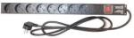 Pxw PDU rack 19 inch, 8 prize Schuko, carcasa metal, cablu 2m, intrerupator, protectie supratensiune, negru - PXW LEO-PDU-U08V-M1U-B2.0-10A (LEO-PDU-U08V-M1U-B2.0-10A)
