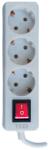TED Electric Prelungitor 3 prize Schuko cu întrerupător, 5 m, cablu 3x1, 5 mm2, 16A/3680W, alb, TED Electric TED005243 (A0116156)