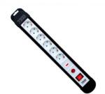 TED Electric Prelungitor cu protecție 5 m, 6 prize Schuko, 16A/3680W, cablu 3x1, 5 mm2, negru, TED Electric TED000934 (DZ085421)